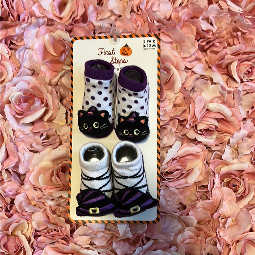 Halloween Baby Socks - Purple and Black